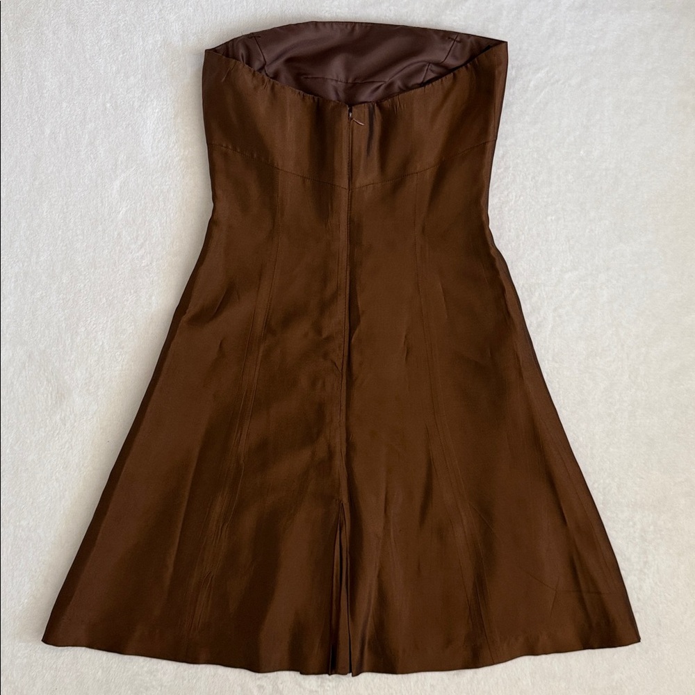 {VTG} Vera Wang | Strapless Bronze Taffetta Dress (6) - Picture 10 of 16